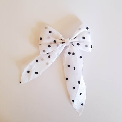 Bow Hair Clip - White