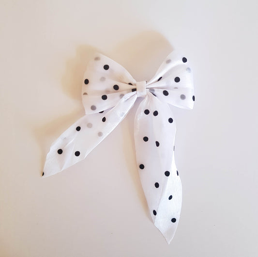 Bow Hair Clip - White