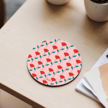 Breathy Flower Round Coaster