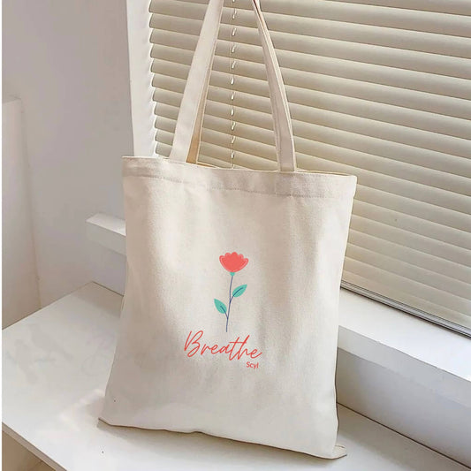 Breathy Flower Tote Bag