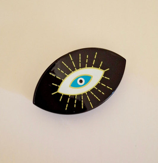 Eye Hair Clip - Turquoise