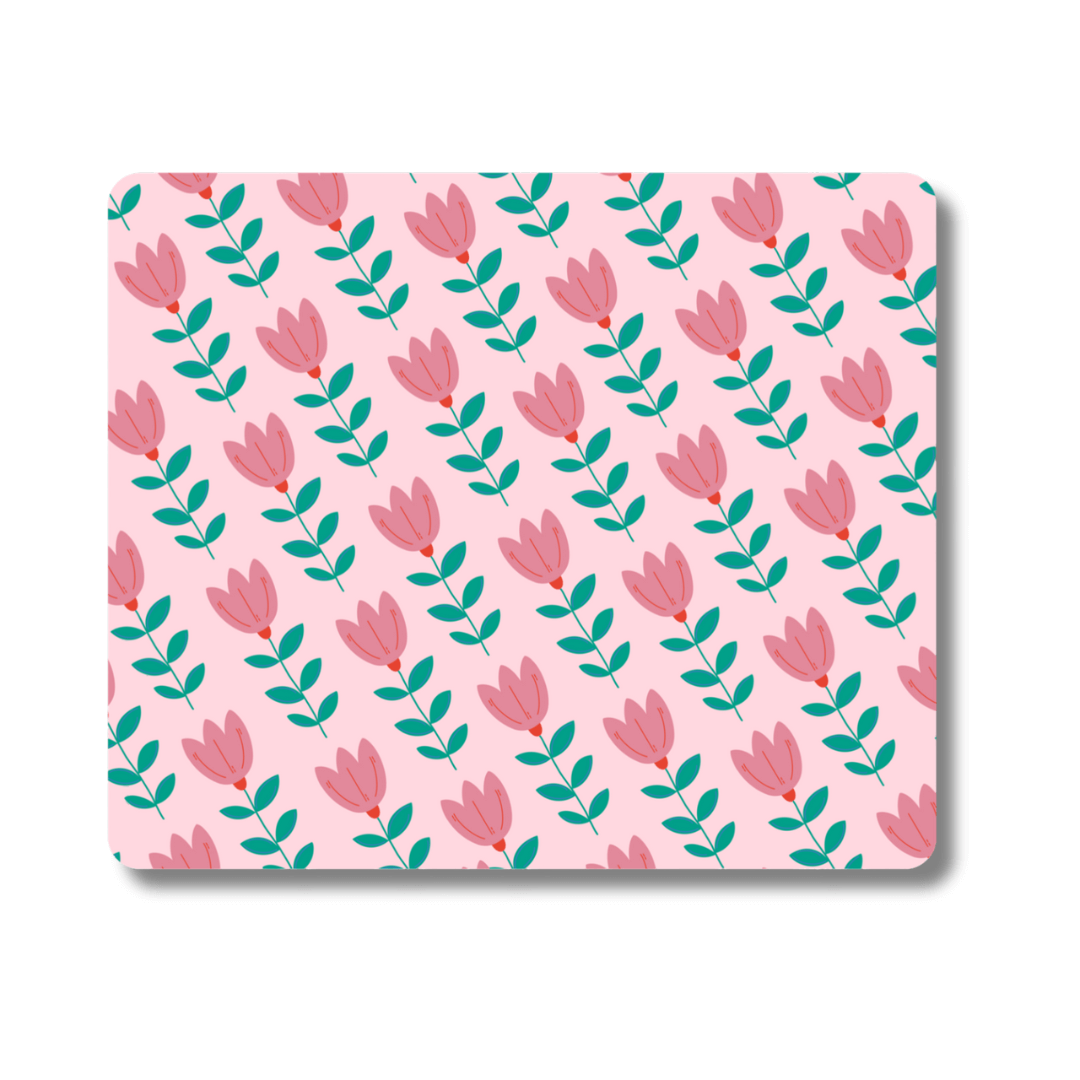 Fearless Flower Pattern Mouse Pad