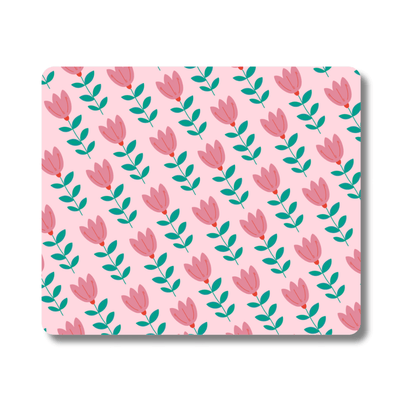 Fearless Flower Pattern Mouse Pad