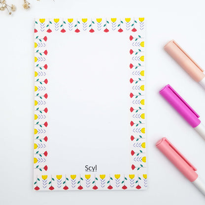 Floral Frame Notepad - Light Yellow