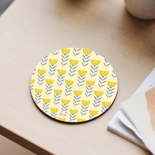 Shiny Flower Round Coaster