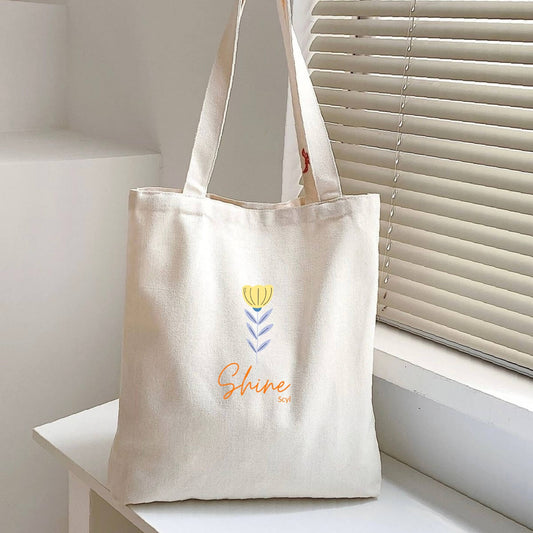 Shiny Flower Tote Bag