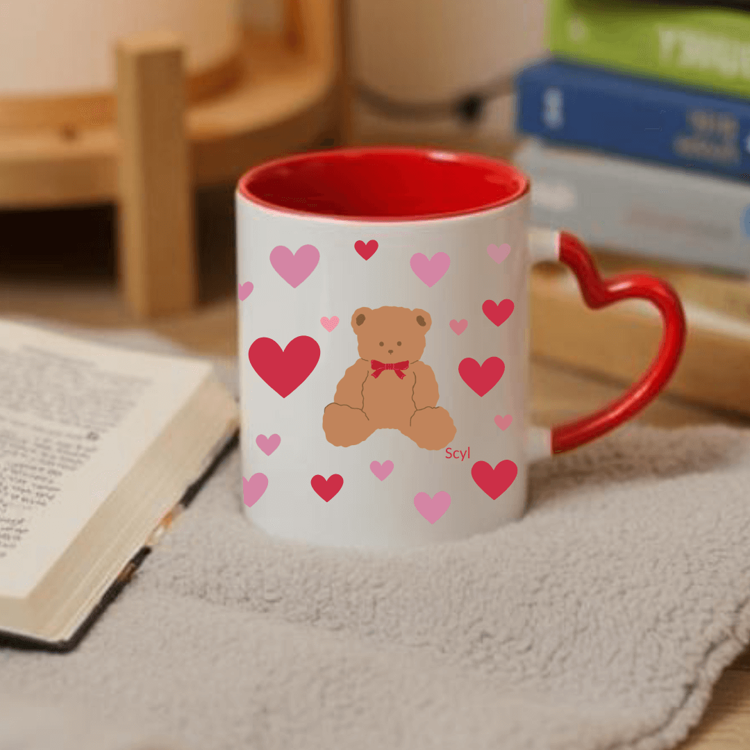 Teddy Bear - Heart Handle Mug